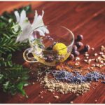 Herbal tea and dried herbs representing natural plant compounds
