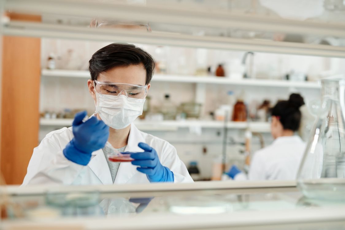 Drug test sample tube in a laboratory setting, testing for THC metabolites