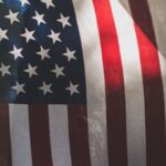 Close-up of the American flag representing US CBD legality