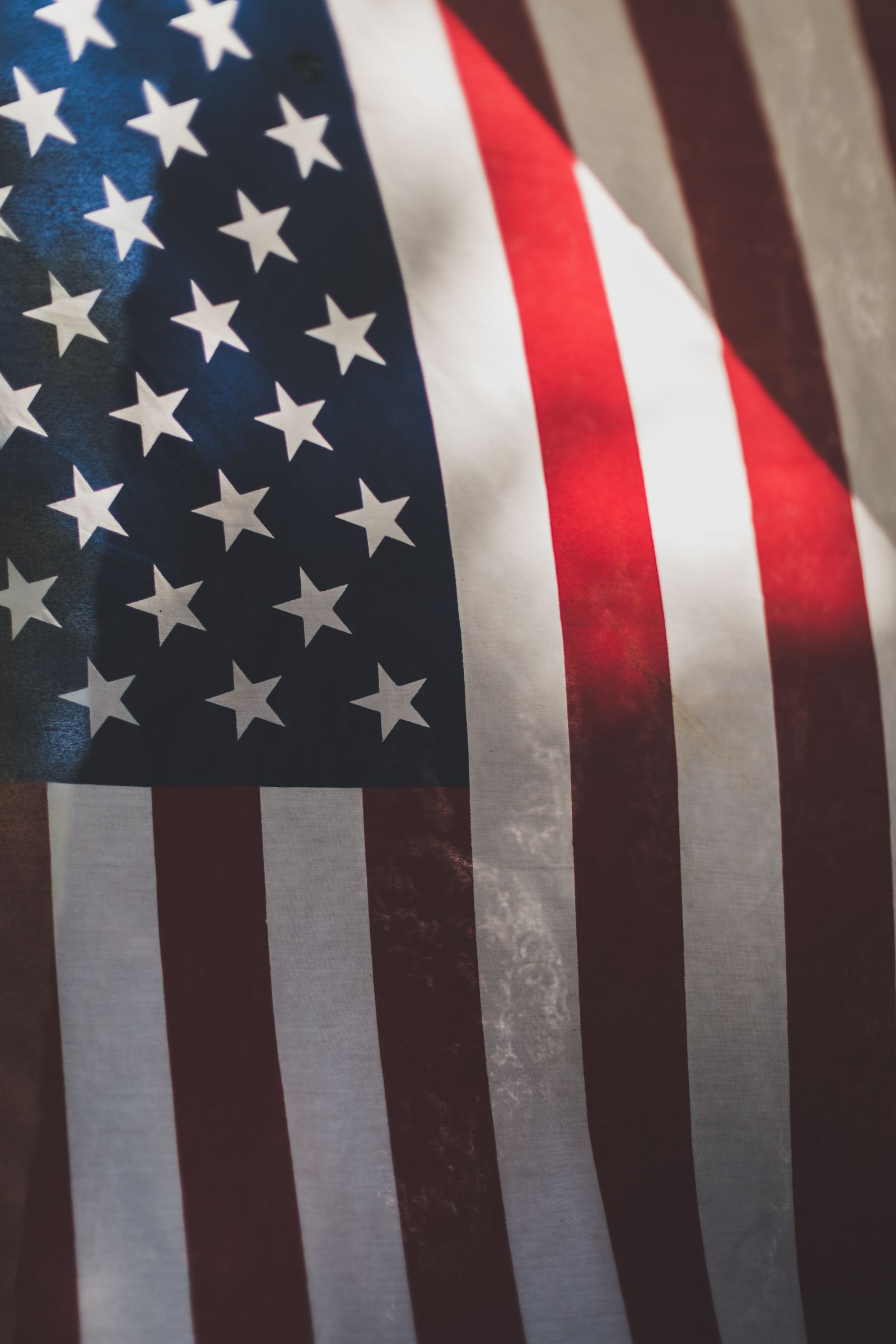 Close-up of the American flag representing US CBD legality