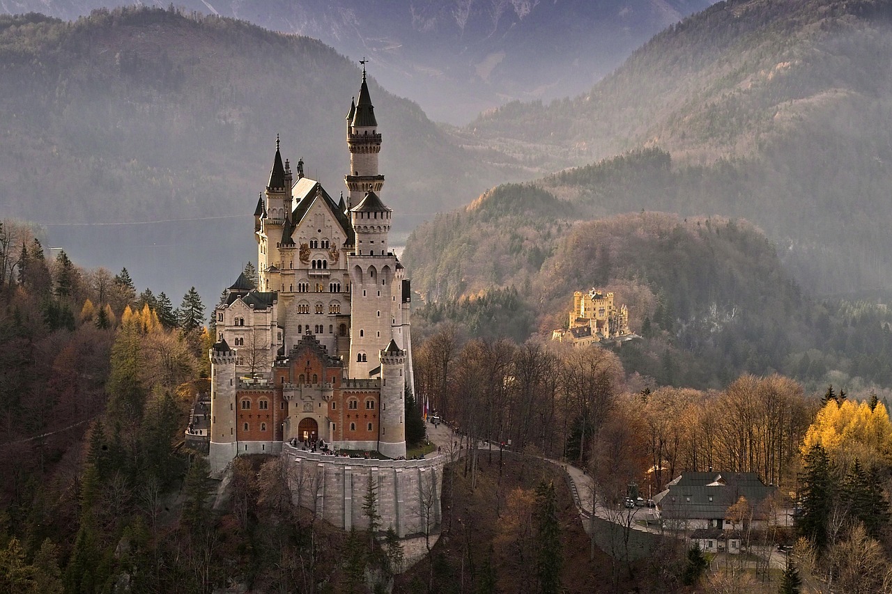 Neuschwanstein Castle in Bavaria, a famous landmark of Germany
