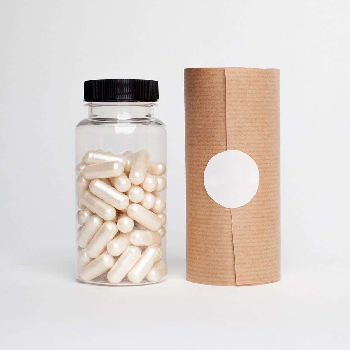 Jar of CBD capsules for daily wellness